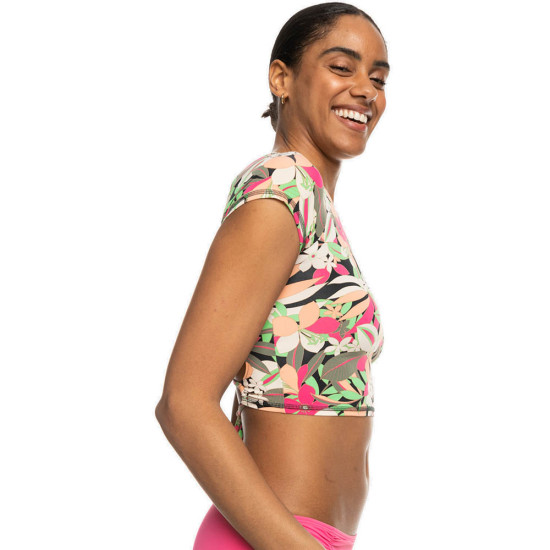 Roxy Γυναικείο μαγιό Palm Song Laced - Short Sleeve Zipped Rash Vest for Women
